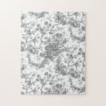 Elegante Vintage französische Stickereitoilette<br><div class="desc">Elegantes und verziertes Vintages Jouy-Muster mit exotischen Blume,  Weinreben und Blättern,  verwoben mit Garland und Körben von Rose. Dieses Muster wurde um 1910 in der Smithsonian-Sammlung aus einem historischen französischen Textilfragment adaptiert. Muster sind hoch,  können aber nicht gekachelt werden.</div>