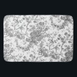 Elegante Vintage französische Stickereitoilette Badematte<br><div class="desc">Elegantes und verziertes Vintages Jouy-Muster mit exotischen Blume,  Weinreben und Blättern,  verwoben mit Garland und Körben von Rose. Dieses Muster wurde um 1910 in der Smithsonian-Sammlung aus einem historischen französischen Textilfragment adaptiert. Muster sind hoch,  können aber nicht gekachelt werden.</div>
