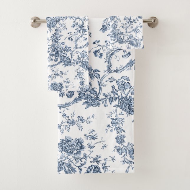 Elegante Vintage französische Stickereitoilette Badhandtuch Set (Insitu)