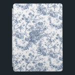Elegante Vintage französische Stickereitoilette iPad Pro Hülle<br><div class="desc">Elegantes und verziertes Vintag-weiß-blaues Jouy-Muster mit exotischen Blume,  Weinreben und Blättern,  die mit Garland und Körben von Rose verwoben sind. Dieses Muster wurde um 1910 in der Smithsonian-Sammlung aus einem historischen französischen Textilfragment adaptiert. Muster sind hoch,  können aber nicht gekachelt werden.</div>