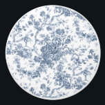 Elegante Vintage französische Stickereitoilette Keramikknauf<br><div class="desc">Elegantes und verziertes Vintages toile de jouy Muster mit exotischen Blume,  Weinreben und Blättern,  verwoben mit Garland und Körben von Rose. Dieses Muster wurde um 1910 in der Smithsonian-Sammlung aus einem historischen französischen Textilfragment adaptiert. Muster sind hoch,  können aber nicht gekachelt werden.</div>