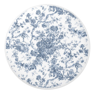 Elegante Vintage französische Stickereitoilette Keramikknauf