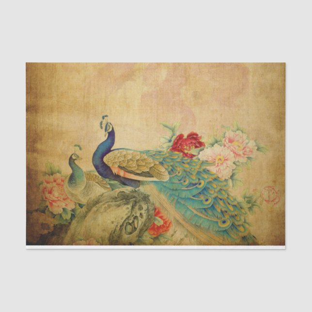 Elegante, Vintage Friedenstruppen Seidenpapier (Vorderseite)