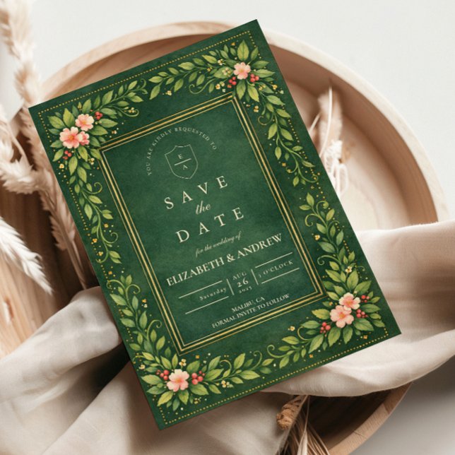 Elegante Vintage-Gartenhochzeit Save The Date (Von Creator hochgeladen)
