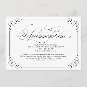 Elegante Vintage geblüht Kalligraphieunterkunft Begleitkarte