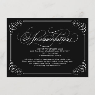 Elegante Vintage geblüht Kalligraphieunterkunft Begleitkarte