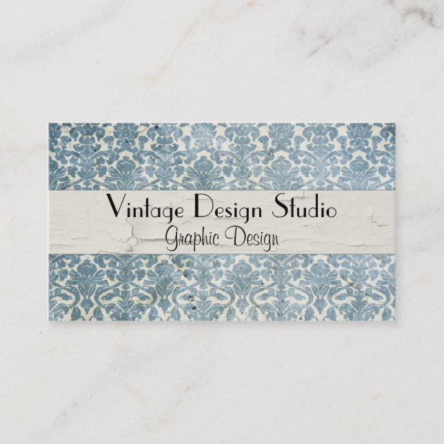 Elegante Vintage, gestörte Aquamarine Visitenkarte (Vorderseite)