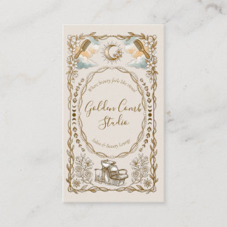 Elegante Vintage-Gold-Frisurensalon Visitenkarte