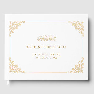 Elegante Vintage Goldcreme Gästebuch