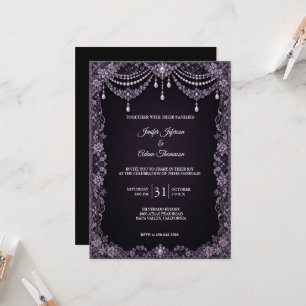 Elegante Vintage-Gotik-Hochzeit Halloween Einladung