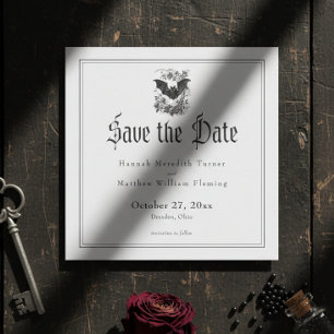 Elegante Vintage-Gotik-Schwarze Toile-Fledermaus-H Save The Date