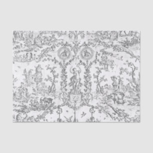 Elegante Vintage-Grau Französische Landhaus-Toile Seidenpapier