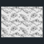 Elegante Vintage Gravierschwarze Rose und Ribbons Seidenpapier<br><div class="desc">Elegante und romantische schwarze,  gravierte Vintage Rose,  Blume,  Weinberge,  Blätter und Schmetterlinge mit Bändern und Bögen auf weißem Hintergrund verwoben.</div>