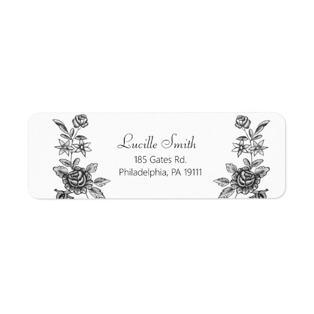 Elegante Vintage, gravierte schwarze Rose (Vorne)