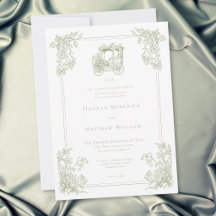 Elegante Vintage-Grüne Kutschen-Gartenhochzeit
