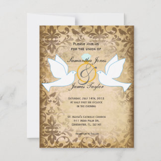 Elegante Vintage Hochzeit Browns laden ein Einladung