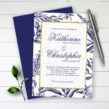 Elegante Vintage Hochzeit des Blauen Goldes Botani