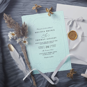 Elegante Vintage-Hochzeit mit aufwendiger Prägung Einladung