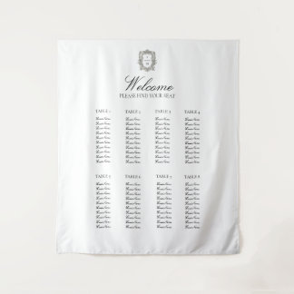 Elegante Vintage-Hochzeit Sitzordnung Minimalistis Wandteppich