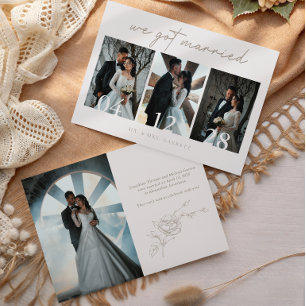 Elegante Vintage-Hochzeitsankündigung mit mehreren Einladung