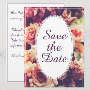 Elegante Vintage Hochzeitserklärung, Blume Motif