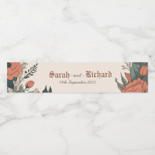 Elegante Vintage Hochzeitswasserflaschen