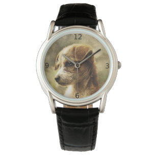 Elegante Vintage HundeFotouhr Armbanduhr