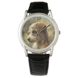 Elegante Vintage Hundeschlittenuhr Armbanduhr