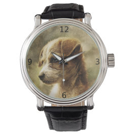 Elegante Vintage Hundeschlittenuhr Armbanduhr