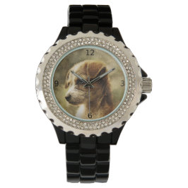 Elegante Vintage Hundeschlittenuhr Armbanduhr