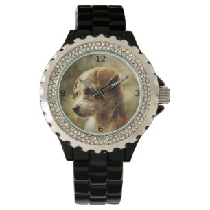 Elegante Vintage Hundeschlittenuhr Armbanduhr
