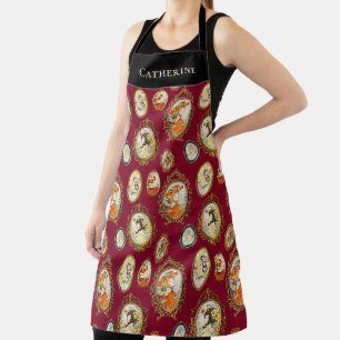 Elegante Vintage Jugendstil-Girls im Verzierten Ra Schürze