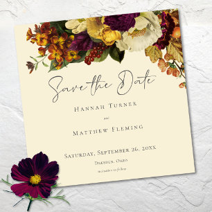 Elegante Vintage-Juwel Blumenhochzeit in Elfenbein Save The Date