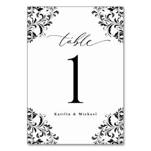 Elegante Vintage-Klassische Kleine Hochzeit Tischnummer