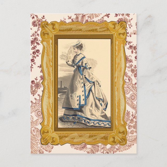 Elegante Vintage Lady Postkarte (Vorderseite)