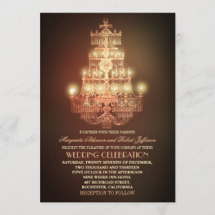 elegante Vintage Leuchterhochzeitseinladungen Einladung