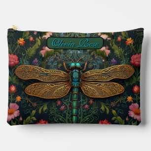 Elegante Vintage Libelle boho botanisch Zubehörtasche