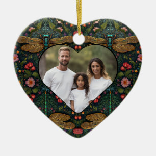 Elegante Vintage Libelle botanisch Keramik Ornament