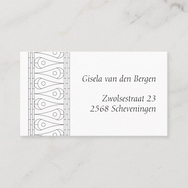 Elegante Vintage Linie Art: Visitenkarte (Vorderseite)