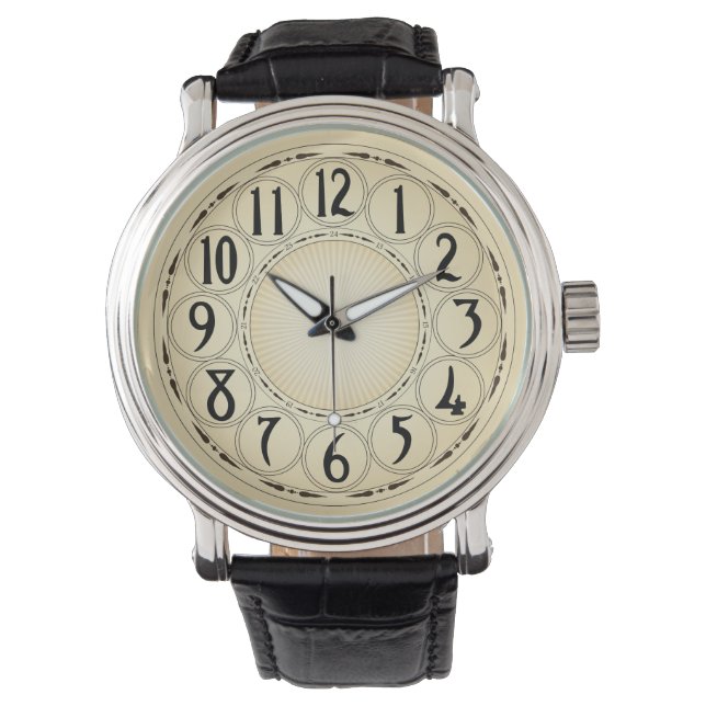 Elegante Vintage Männerwache Armbanduhr (Vorderseite)