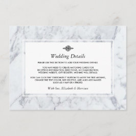 Elegante Vintage Marmorhochzeit - Details Begleitkarte
