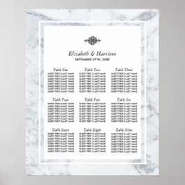 Elegante Vintage Marmorplatte Poster