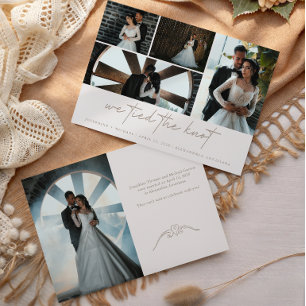 Elegante Vintage-Mehrfach-Foto-Hochzeitsankündigun Einladung