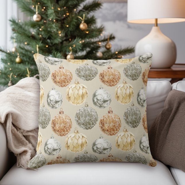 Elegante Vintage Metallische Weihnachtsschmuck Kissen (Von Creator hochgeladen)