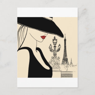 Elegante Vintage-Mode in Paris Postkarte