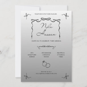 Elegante Vintage Moderne Islamische Hochzeitsringe Einladung