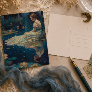 Elegante Vintage Mondlicht Serenität, Pastelltöne Mitteilungskarte