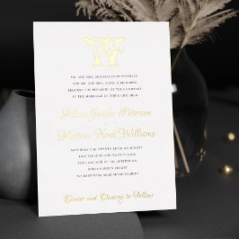 Elegante Vintage Mono-Goldfolie Folieneinladung