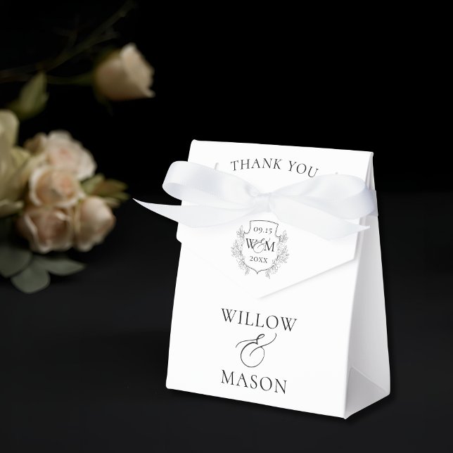 Elegante Vintage Monogram Wedding Danke Geschenkschachtel (Elegant Vintage Monogram Wedding Thank You Favor Boxes)