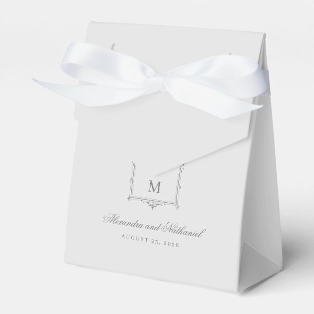 Elegante Vintage Monogramm-Hochzeit Geschenkschachtel (Vorderseite)